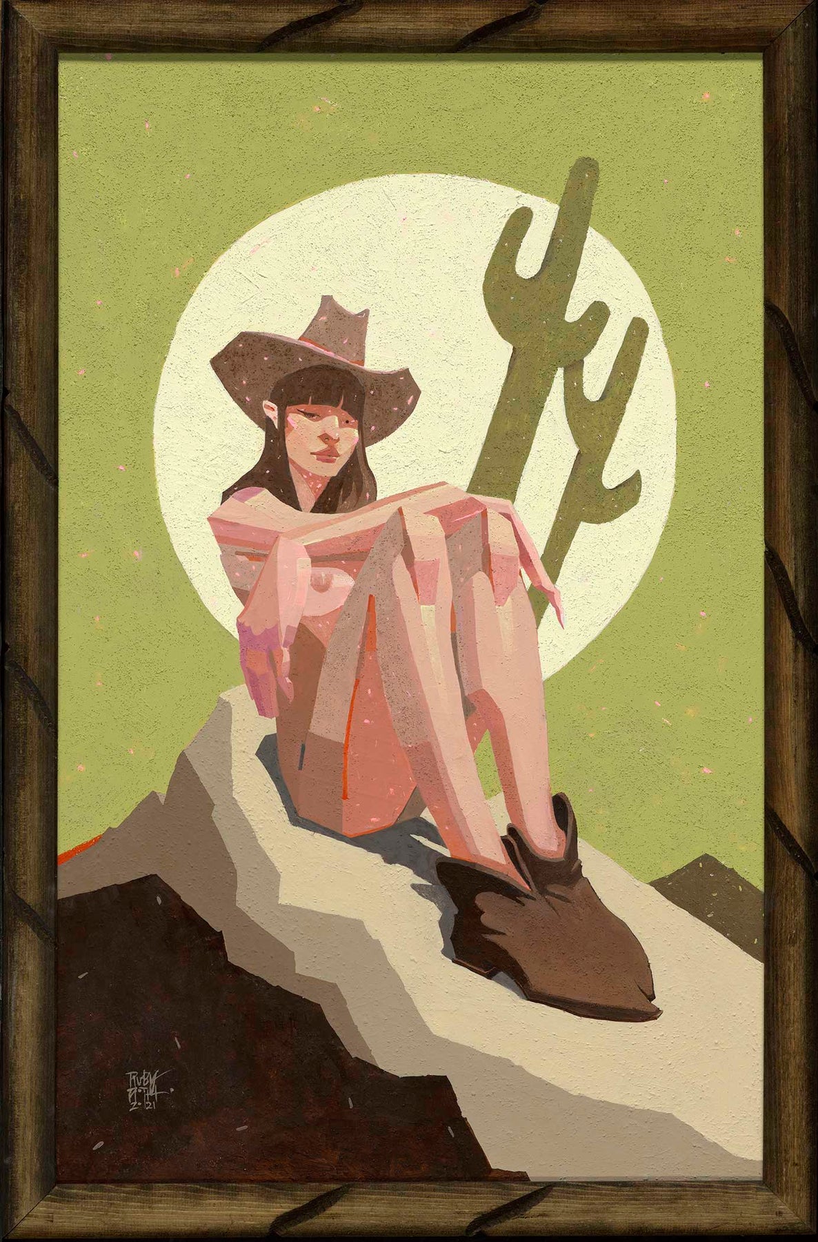 Ruby Roth Life Drawings Ruby Roth | Sad Cowgirl (Colorblock) – Mortal Machine Gallery